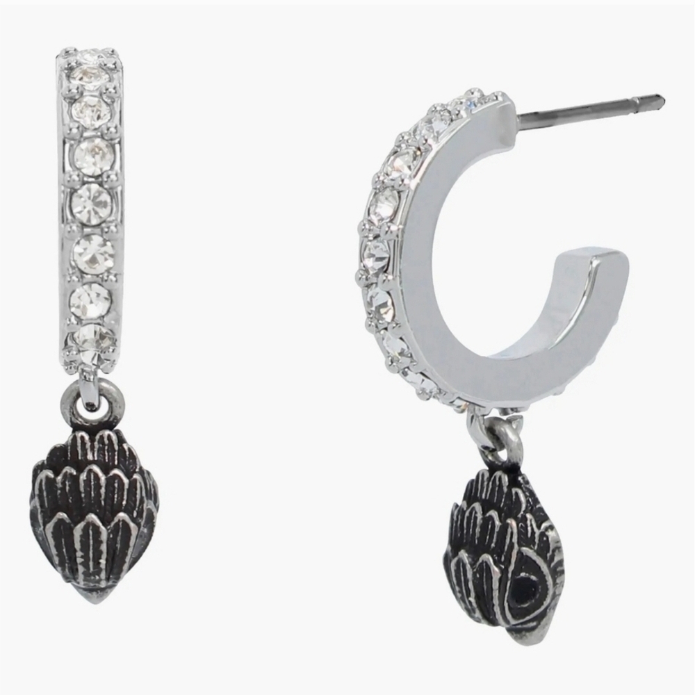 Kurt Geiger Silvertone Micro Pavé
Crystal Eagle Huggie Hoop Earrings